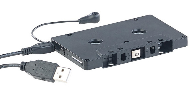 Récepteur de cassette Bluetooth audio de voiture avec adaptateur auxiliaire