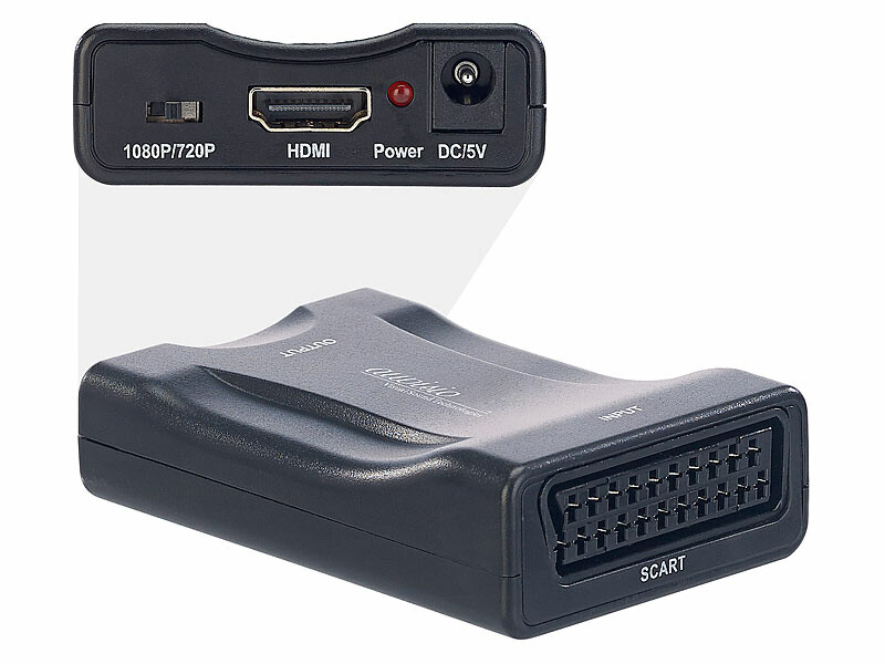 AdroitGoods Adaptateur péritel vers HDMI - Avec câble d'alimentation -  Convertisseur - 1080P Full HD